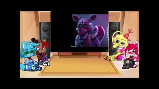 The toys react to every foxy in a nutshell|credit to jaze cinema for video and link in desc|fnaf 2