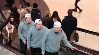 Triplets Respawn on Escalator Prank!