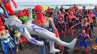 SPIDERMAN VS ULTRAMAN ZERO, IRON MAN DAN AVENGERS JATUH KE SUNGAI