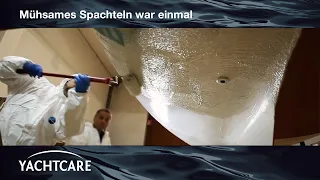 Unterwasser-Schiffsanierung mit Spachtelmasse für die Rolle – High Build Epoxy Filler von YACHTCARE