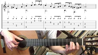 Greensleeves (Easy guitar lesson with score and tab)