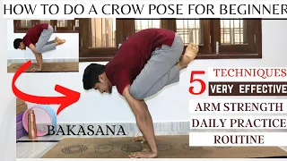 Easy steps to learn CROW POSE ( Bakasana ) For a Beginner |Daily Routine Of crow pose