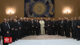 Papa Francesco e i vescovi cileni Città del Vaticano 2018 05 17