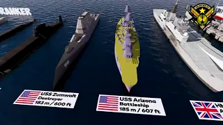 Warships Size Comparison 3D