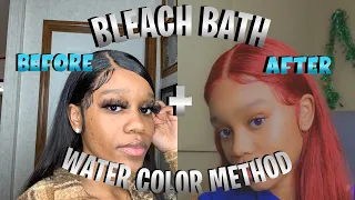 I DID A BLEACH BATH + THE WATER COLOR METHOD ON ALIEXPRESS HAIR     || Bleaching and Dyeing Hair