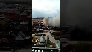 Пожар в Тюмени на ул.Пышминской, 19.05.2017