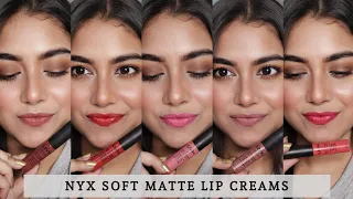 NYX Soft Matte Lip Cream Swatches | 7 Shades | Arpita Ghoshal