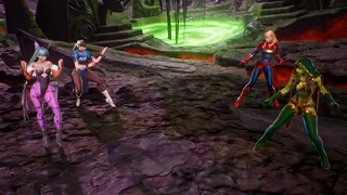 Morrigan & Chun li vs Gamora & Captain Marvel Very Hard AI Marvel vs Capcom Infinite MVCI