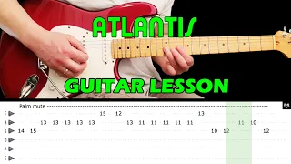 ATLANTIS - Guitar lesson (with tabs & chords) - The Shadows