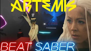 Beat Saber || Lindsey Stirling - Artemis (Expert+) First Attempt || Mixed Reality