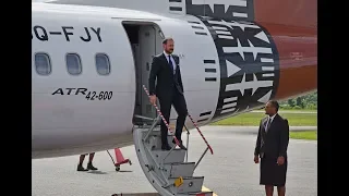 The Crown Prince of Norway arrives at Nausori Airport