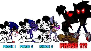 FNF comparison Battle Sonic.EXE & Suicide Mouse - ALL Phases of fnf Friday Night Funkin Animation