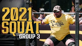 700 lbs (317.5 kg) Squat for Reps | 2021 World's Strongest Man | Group Three