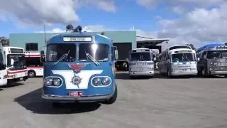 The 1954 Ansair Flxible Clipper bus departing from Moonee Valley Coaches