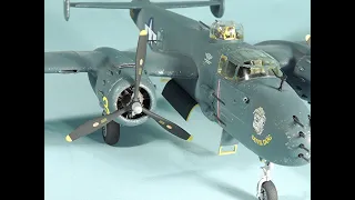 Masking the openings and priming the Revell 1/48 scale B-25J, Episode 13.