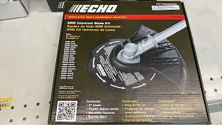 Echo weed trimmer brush blade install.