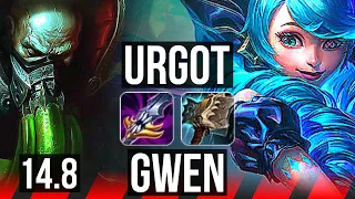 URGOT vs GWEN (TOP) | 10/0/3, 65% winrate, Legendary | KR Master | 14.8