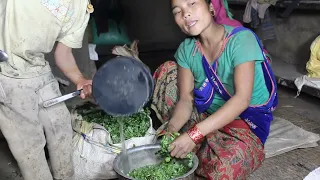 Cooking curry of green || Village life