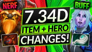 NEW Patch 7.34D MASSIVE CHANES - Item and Hero Buffs + Nerfs! - Dota 2 Update Guide