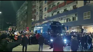 Napoli-Juve, l'arrivo degli azzurri al Maradona
