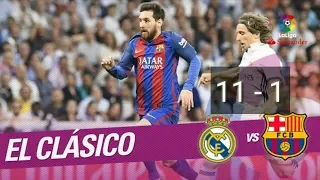 Real Madrid 11 vs Barcelona 1 - El Clásico 2017 - La Liga -Parodia - Messi vs Ronaldo