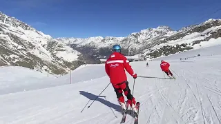 7,6 km non stop carving in Saas Fee in 8min 30.