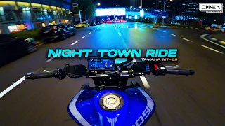 NIGHT TOWN RIDE ✌ | Pure Sound | YAMAHA MT-09 [4K]