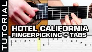 como tocar Hotel California FingerPicking - Clase Completa con tabs en guitarra acústica