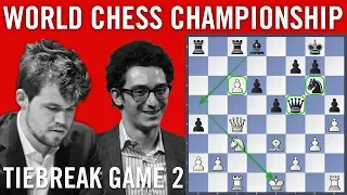 World Chess Championship 2018 Tiebreak Game 2: Magnus Carlsen vs Fabiano Caruana