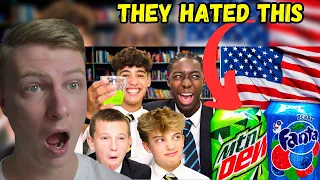 Reacting To British Highschoolers try American Soft Drinks for the first time!