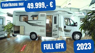 🤣 49.999,- €! BILLIGSTES ECHTES FULL GFK 7m Wohnmobil 2023: Palmowski XGO 68 Plus. XL Queens Bett!