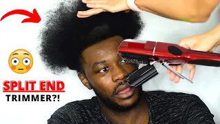BRUH...trying out a SPLIT END TRIMMER for the FIRST TIME!