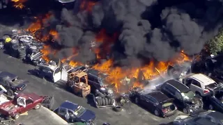 9 vehicles destroyed in fire at Opa-locka auto parts business