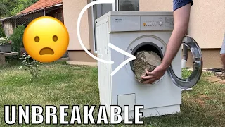 Stress test: MASSIVE brick vs Miele washing machine (Take 2)