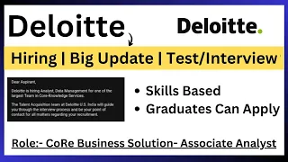 Deloitte Hiring 2022, 2023 (Graduates) | Big Update | Associate Analyst | Test/Interview Timelines