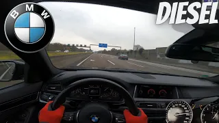 BMW 520D 190 HP F10 LCI TOP SPEED DRIVE ON GERMAN AUTOBAHN