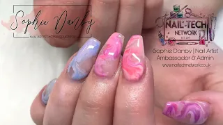 Marble smoke nail tutorial, blooming gel, gel polish