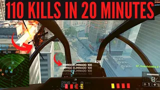 Battlefield 4 Attack Helicopter Solo -  110 kills in 20 Minutes - Shangai