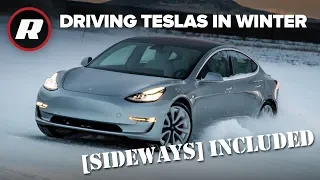 EXCLUSIVE: Winter driving all Tesla cars in Alaskan snow | Sideways Included