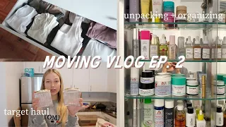 moving vlog ep.2: target haul, unpacking my clothes + organizing my bathroom | maddie cidlik