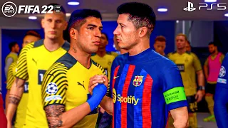 FIFA 22 | Barcelona Vs Borussia Dortmund Ft. Lewandowski, Suarez, | UEFA Champions League | Gamepla