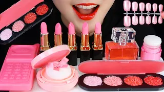 EDIBLE COSMETICS ASMR EDIBLE LIPSTICK ASMR EDIBLE EYE SHADOW ASMR PINK FOOD ASMR 💄