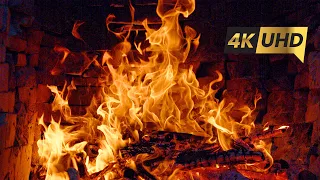 🔥Warm Fireplace with Crackling Fire Sounds 3 Hours🔥Relaxing Fireplace Sounds & Cozy Fireplace 4K UHD