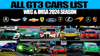 EVERY GT3 CARS LIST FOR THE 2024 SEASON IN WEC & IMSA