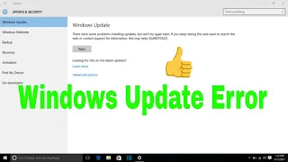 Fix Windows Update Error:  There were some problems installing updates but we'll try again later.
