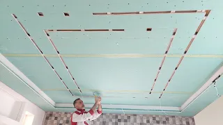 How to install a gypsum ceiling and unload a led profile