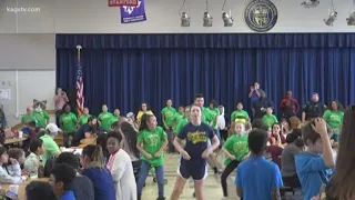 Kids at Sam Rayburn host a flash-mob for a cause