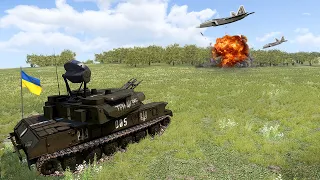 Footage of Ukraine Anti-air Tank Destroyed Russian 5th Generation Fighter - Arma 3