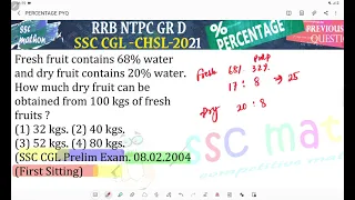 Fresh fruit contains 68% water and dry fruit contains 20% water.How much dry fruit can be