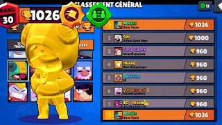 LÉON TOP 1 FR, RANG 30 à 1026 TR sur BRAWL STARS en DUO avec @AsOxBS